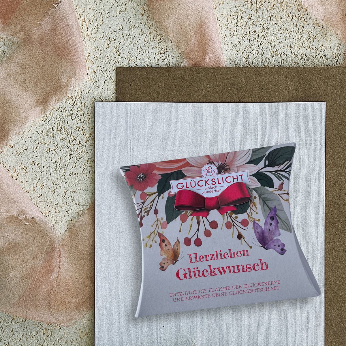 Lumière porte-bonheur / Dans le coffret cadeau avec un nœud découpé 🎀 / Chaleureusement / Félicitations / VE 15