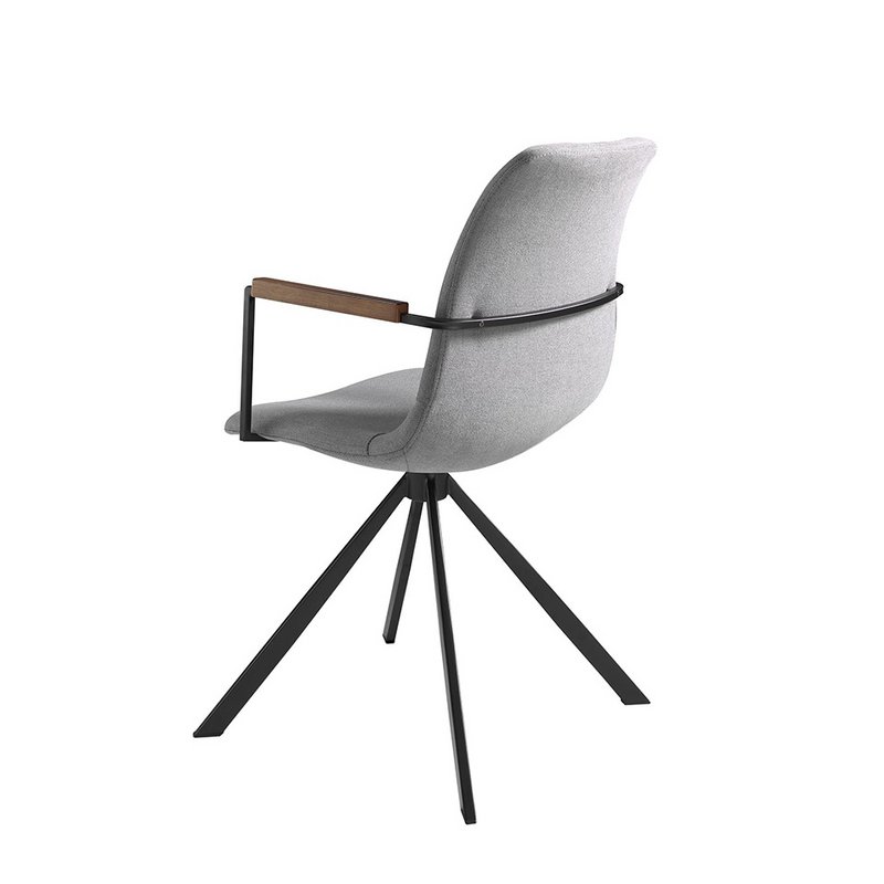 Chaise pivotante en tissu et pieds en acier noir 4105