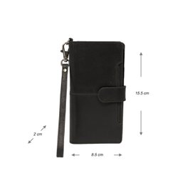 iPhone XR Bogreol Taske Sort Læder - Læder Taske iPhone XR Sort - iPhone XR Taske Buffalo Læder