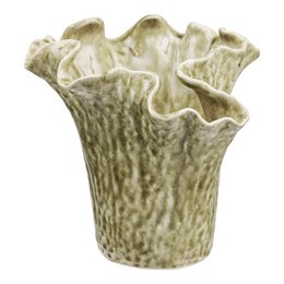 Vase, ceramic, dark sand, ø22x23,5 cm