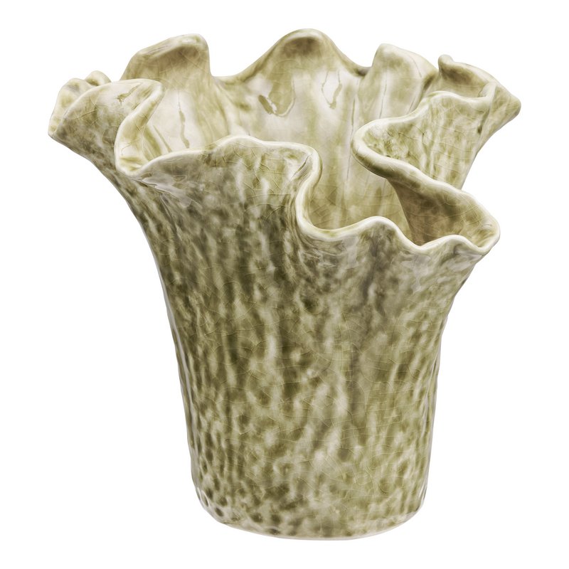Vase, Keramik, dunkler Sand, ø22x23,5 cm