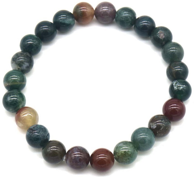 H -C14.2 B001-038 Stenarmbånd 8mm - Indisk agat - 19 cm