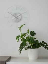 Wall clock - 26 cm - Aluminum - Glass - 'Stripe'