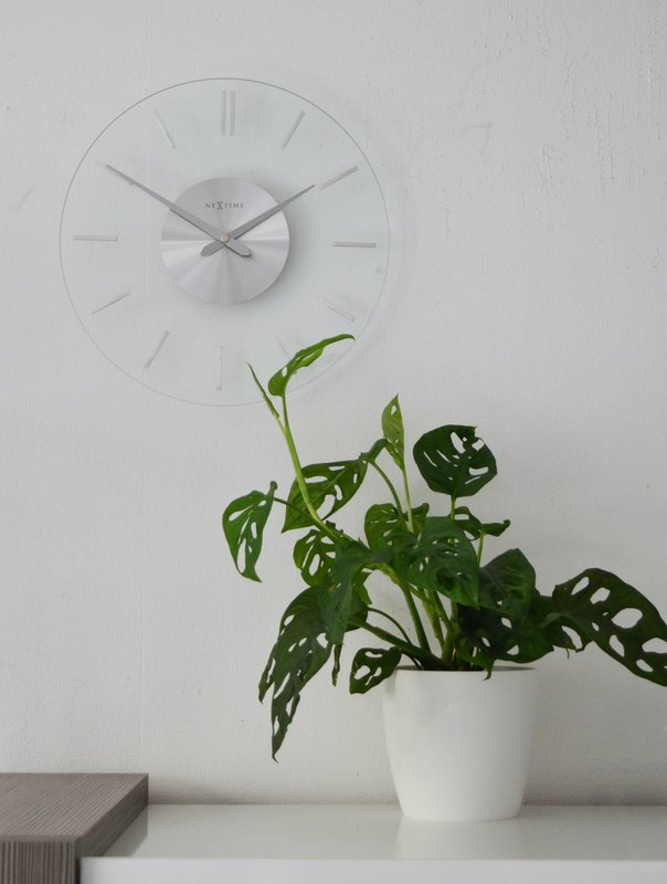 Wall clock - 26 cm - Aluminum - Glass - 'Stripe'