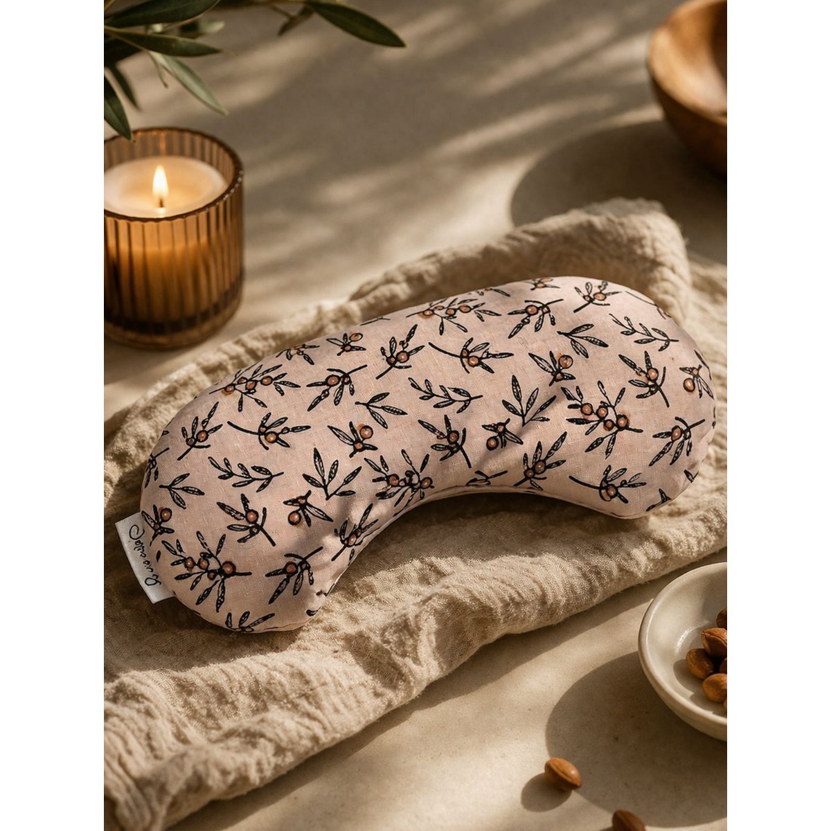 Heating cushion - Cherry stone eye mask - Pink blossom branch