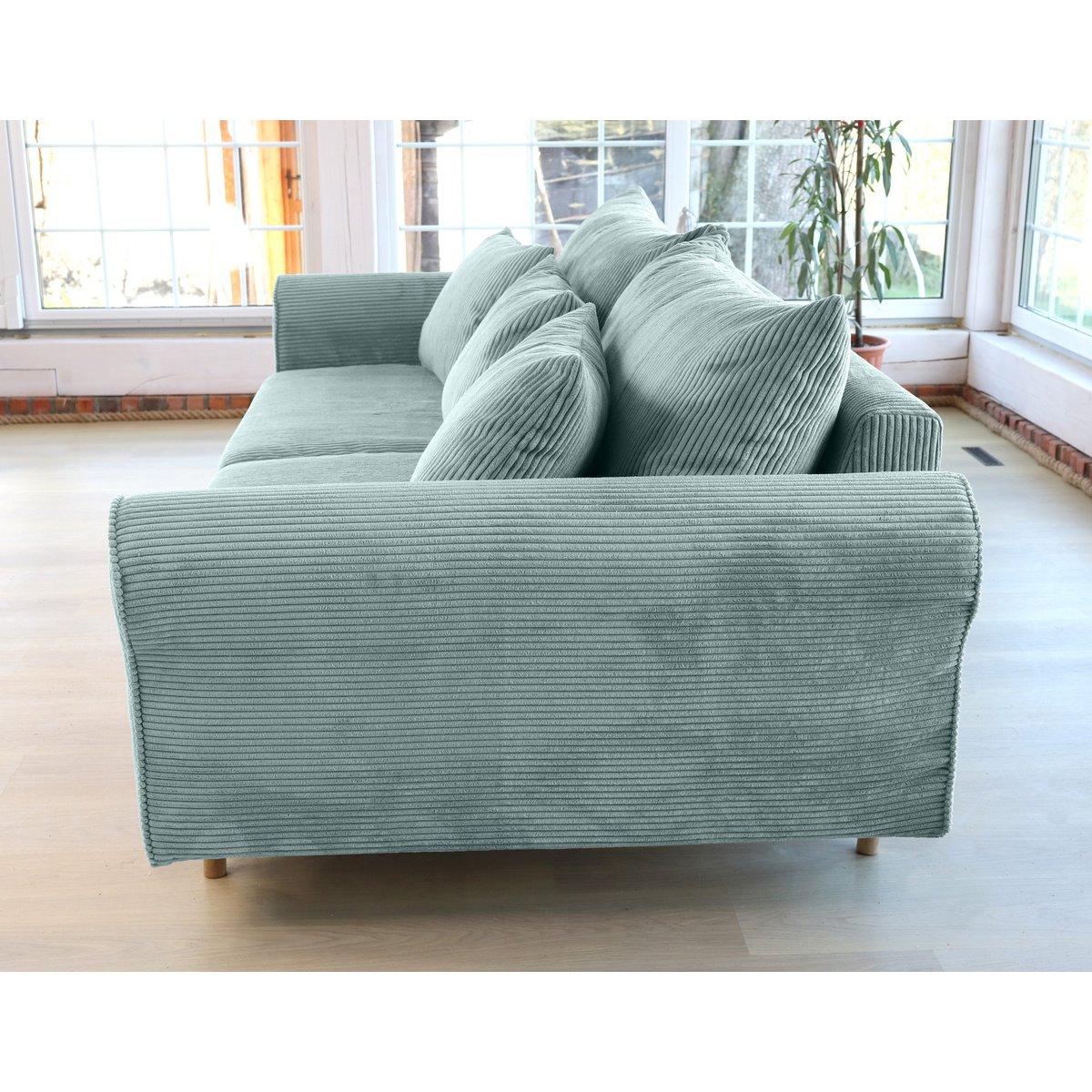 ASTRID 4-zitsbank/slaapbank Corduroy Dusty Blue afneembare en wasbare hoezen