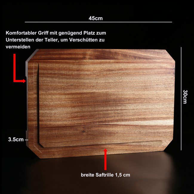 Tabla de cortar IZUMI ICHIAGO - 45x30x3,5cm, madera de acacia tratada con aceite de linaza