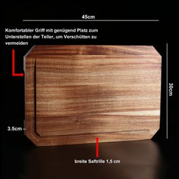 Planche à découper IZUMI ICHIAGO - 45x30x3,5cm, bois d'acacia traité à l'huile de lin
