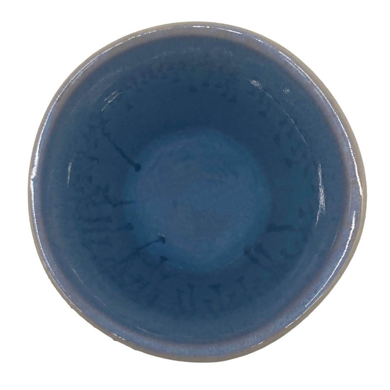 Stoneware Becher "Anker" blau