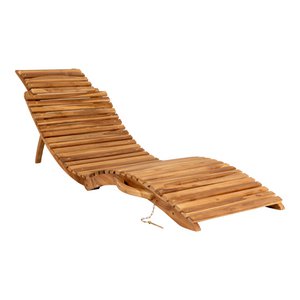 Arrieta Sunlounger - Natural, Teak, 160x50x25 cm