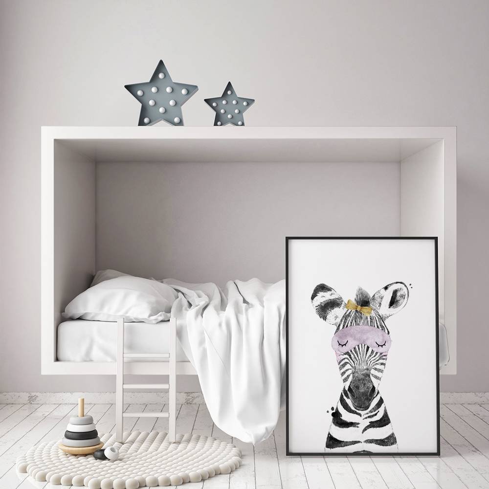 Zebra Children's room poster Bow