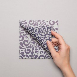 Hessisches Origami Papier "Bembel" zum Weihnachtsdeko Basteln - Zweiseitiges Bastelpapier in Grau und Blau aus Recyclingpapier