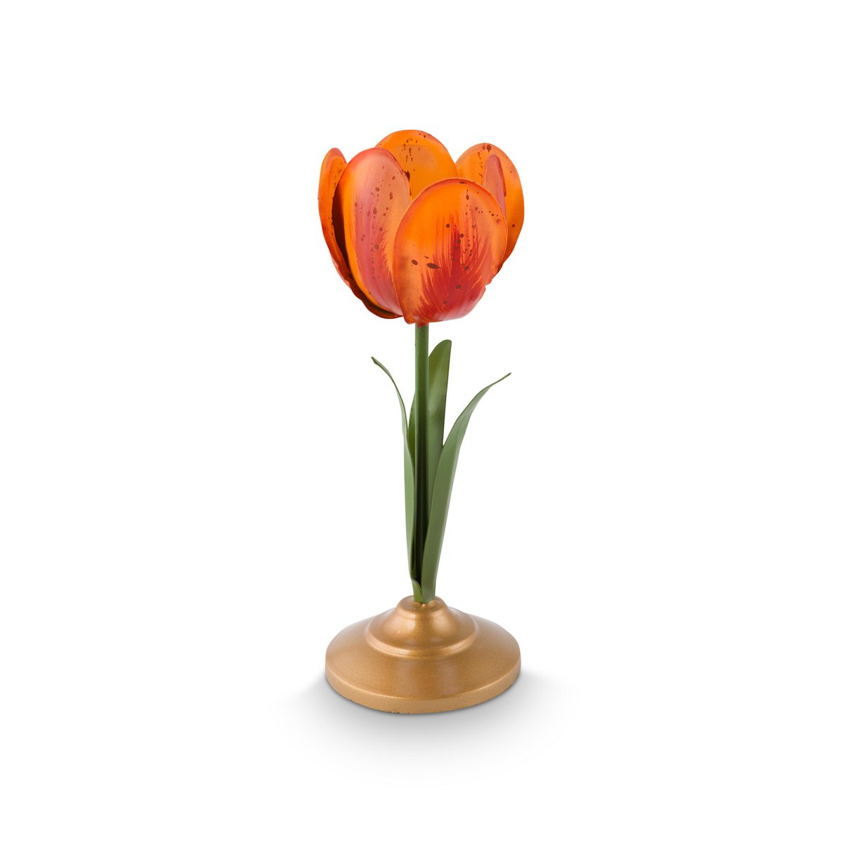 Candle Holder Metal Tulip Orange 21cm