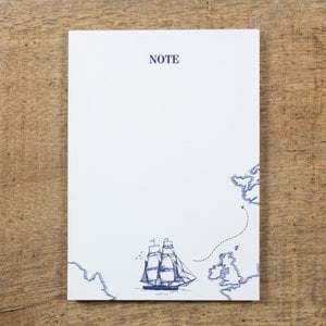 Notepad sailing ship
