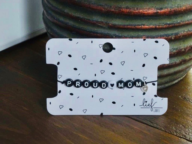 Bracciale Mamma Orgogliosa in bianco e nero