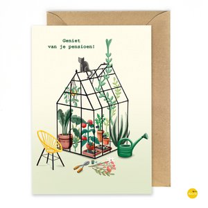 wenskaart pensioen tuinieren