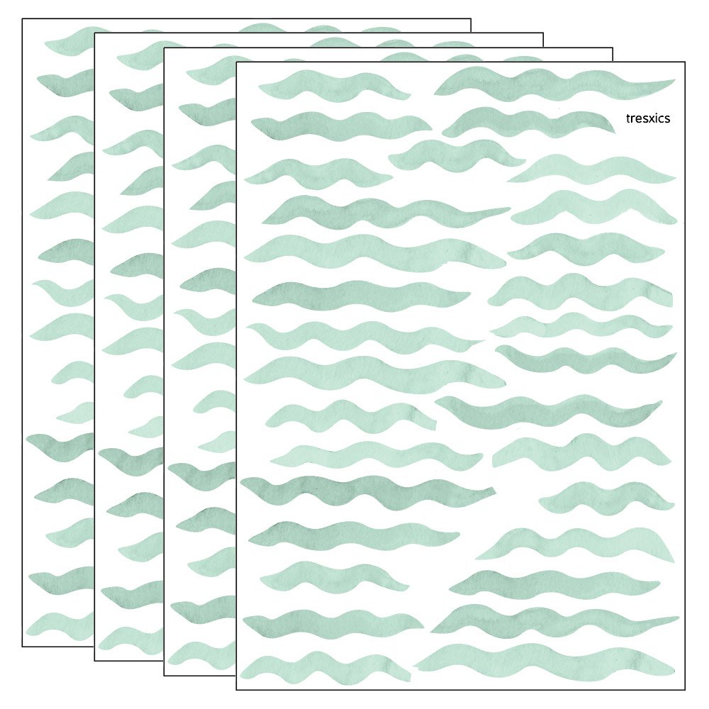 Watercolor waves wall sticker