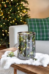 Zeus lantern with platinum edge, dark glass