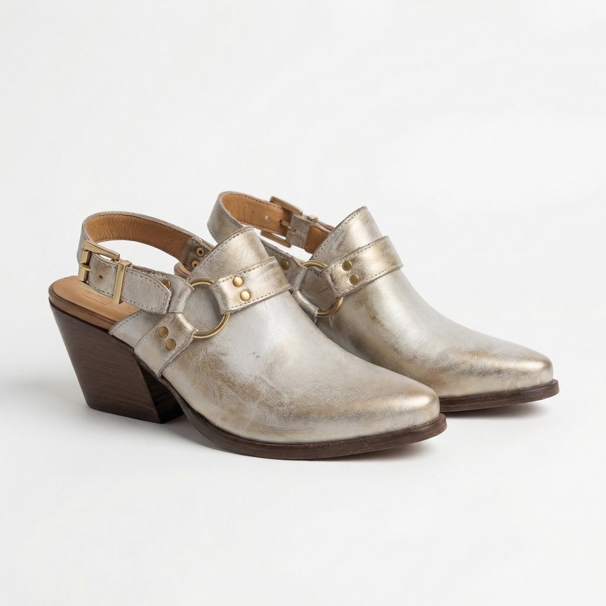 Deva Silver Mules