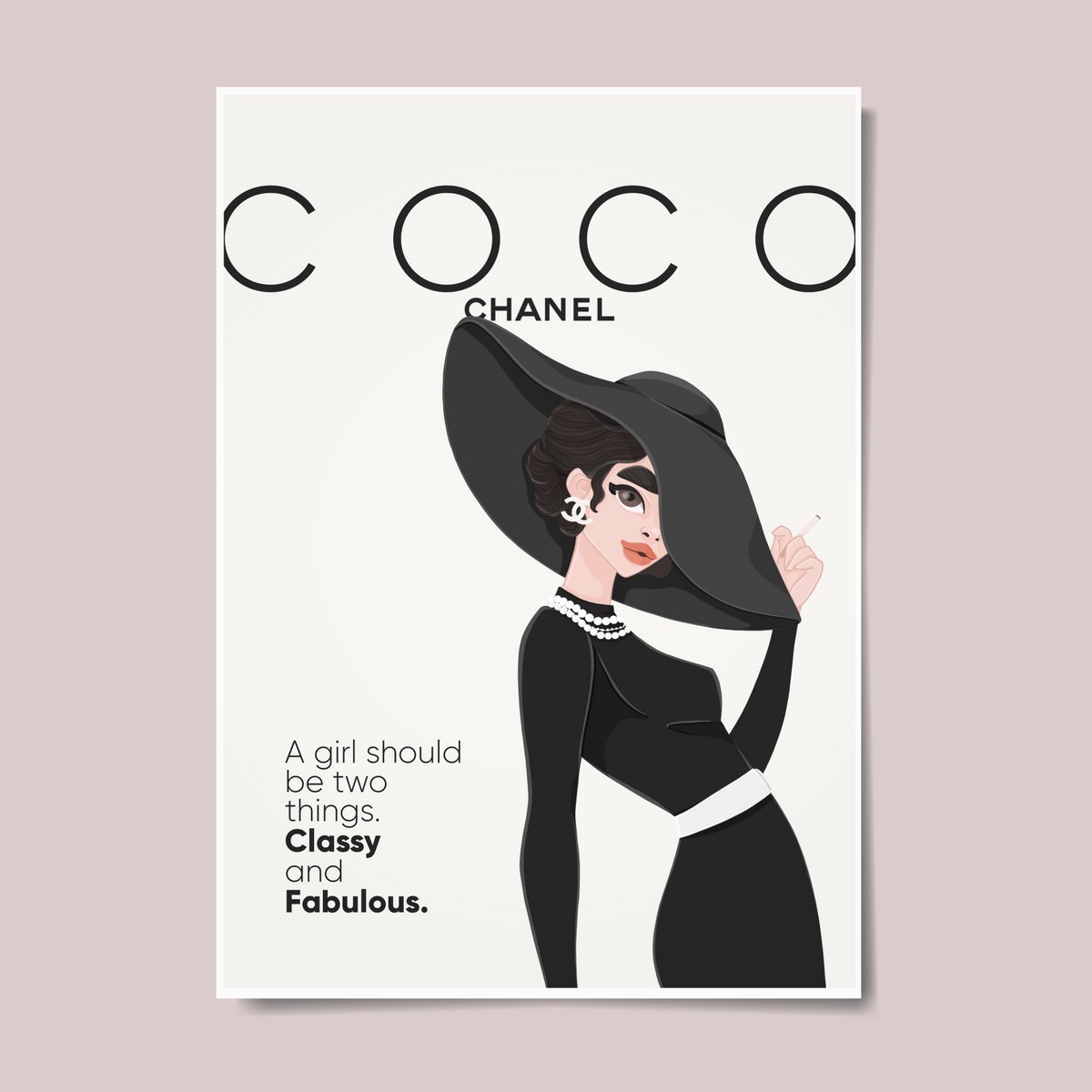 Coco Chanel - Vægkunst (A4)