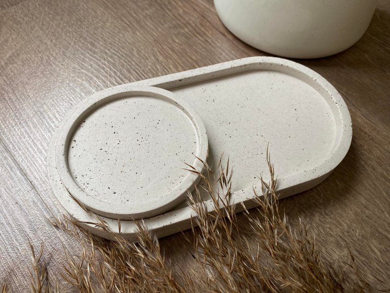 Jesmonite Beige Coffee Tray Set of 2
