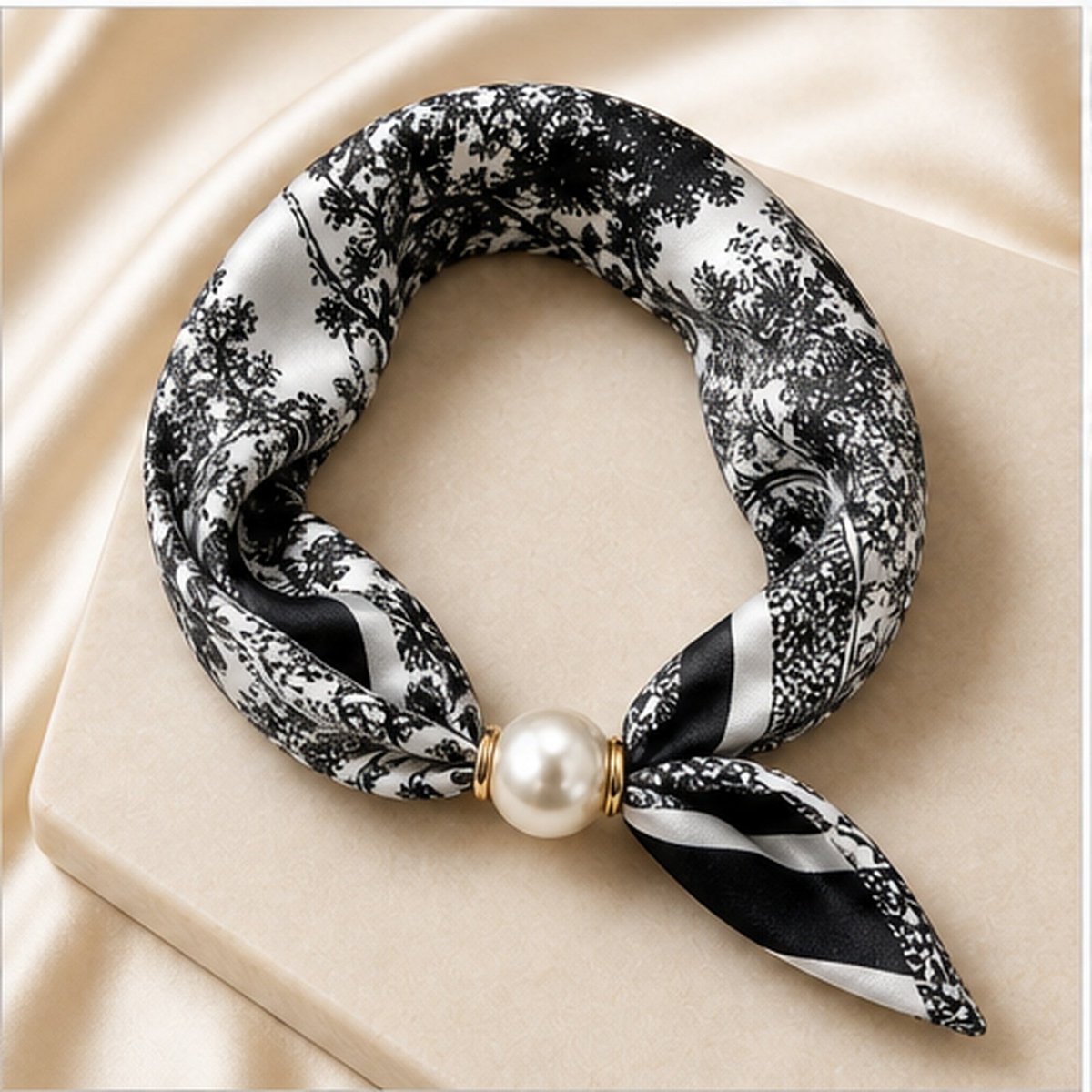 HS Pearl Scarf New Colors - Magnetic Pearl Closure