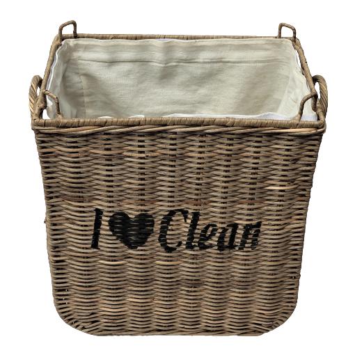 Kosz na śmieci z/pokrywą „I LOVE Clean”