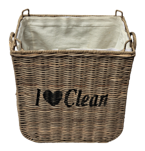 Abfallkorb mit Deckel „I LOVE Clean“