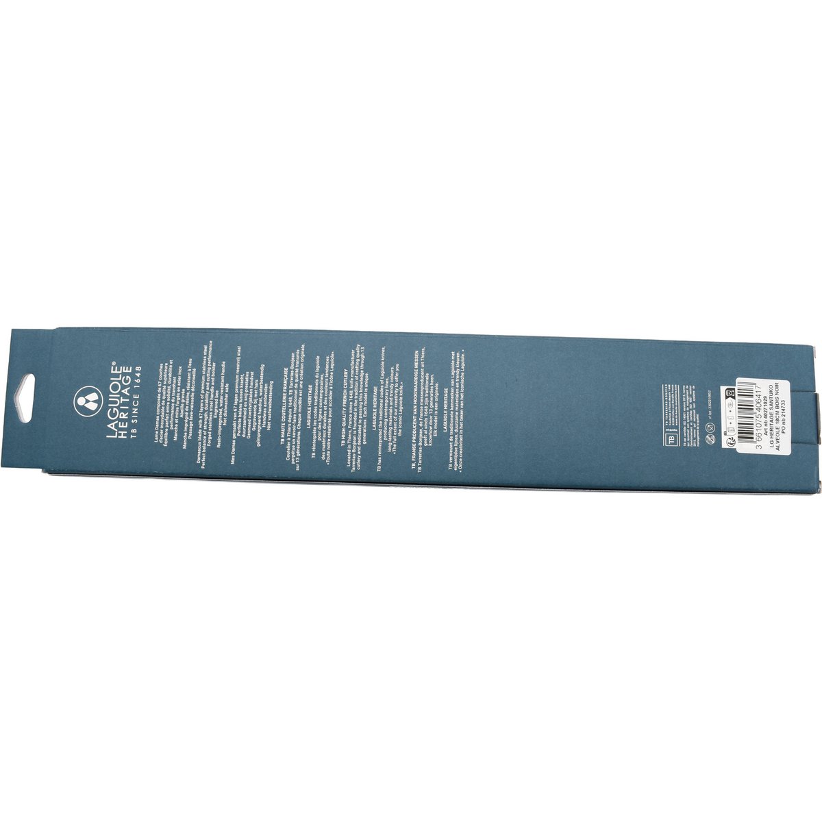 Laguiole Heritage Santoku Knife 18 cm – Black Wood, Damaskus Blade