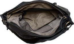 Black shoulder bag for ladies of braided leather - elegant design with both a short and long handle for versatile wearing comfort.