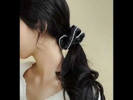 Coletero para el cabello deslumbrante 100% seda - 19 mm - Adorno de diamantes