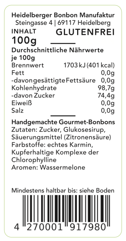Vandmelon SWEETS fra Heidelbonbon