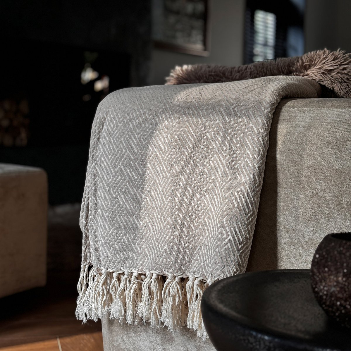 Plaid Throw Athene - Taupe - 150x250cm