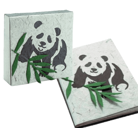 Set di quaderni e quaderni con sterco di elefante Panda