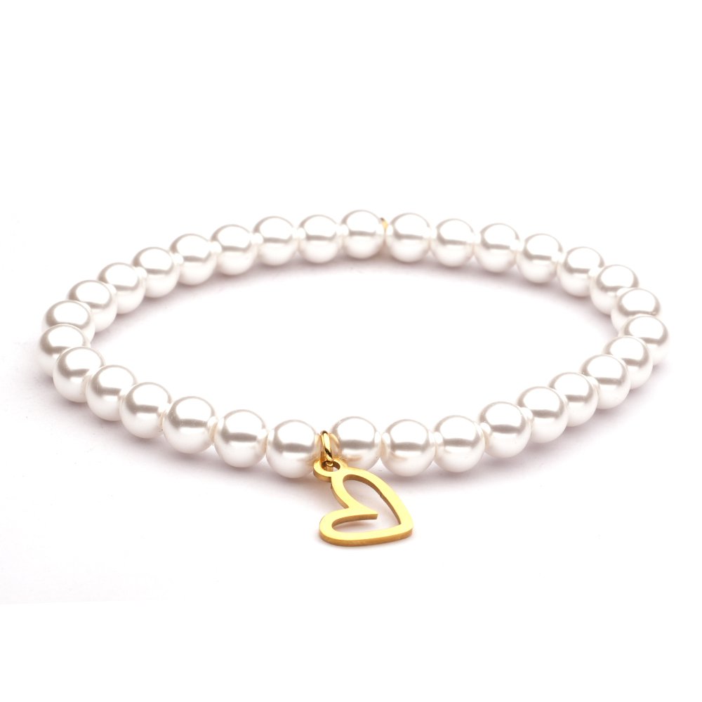 LizzyMae brazo neumático Galaxy Pearl blanco + corazón dorado
