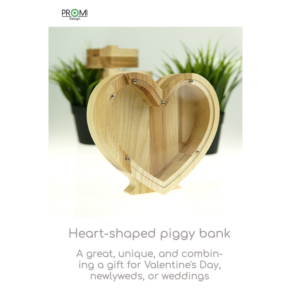 Sparschwein, Holz Sparschwein Herz