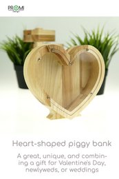 Sparschwein, Holz Sparschwein Herz