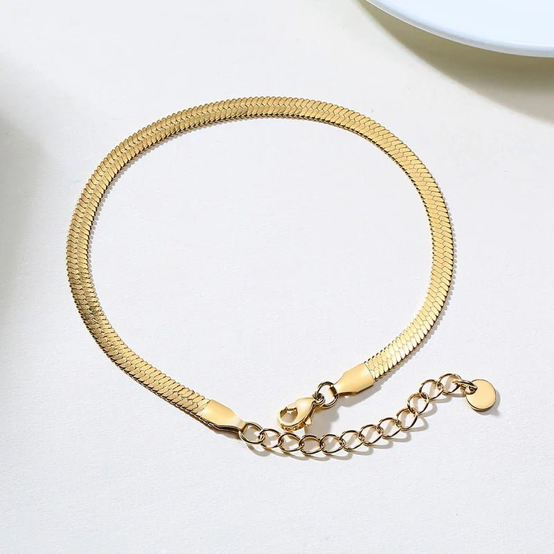 Snake Chain Ankelkæde til Kvinder Piger Justerbar Summer Beach Chain Ankelkæde Armbånd Mors Dag Gaver Rustfrit Stål Ikke Allergisk