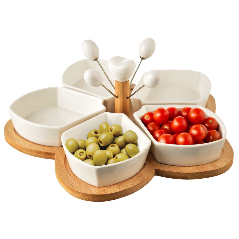 Snackskåle Porcelæn Hvid Whiteline 28,5 cm 10 stk