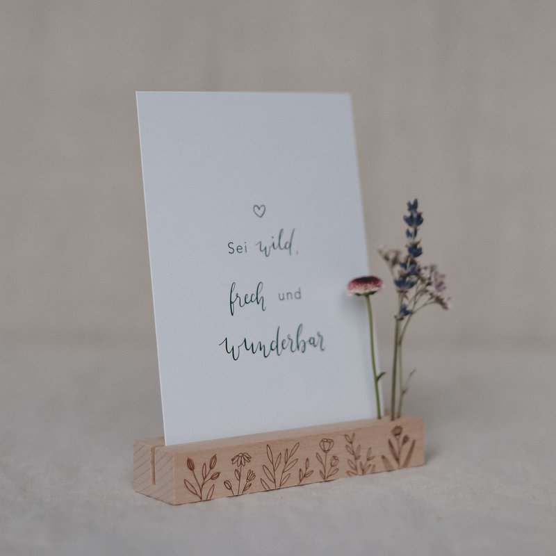 Card and flower holder set of 2 - 12 cm flower meadow (PU = 6 sets)