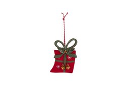 Adorno caja regalo roja 9 cm Isabelle Rose
