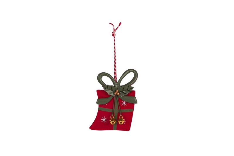 Adorno caja regalo roja 9 cm Isabelle Rose