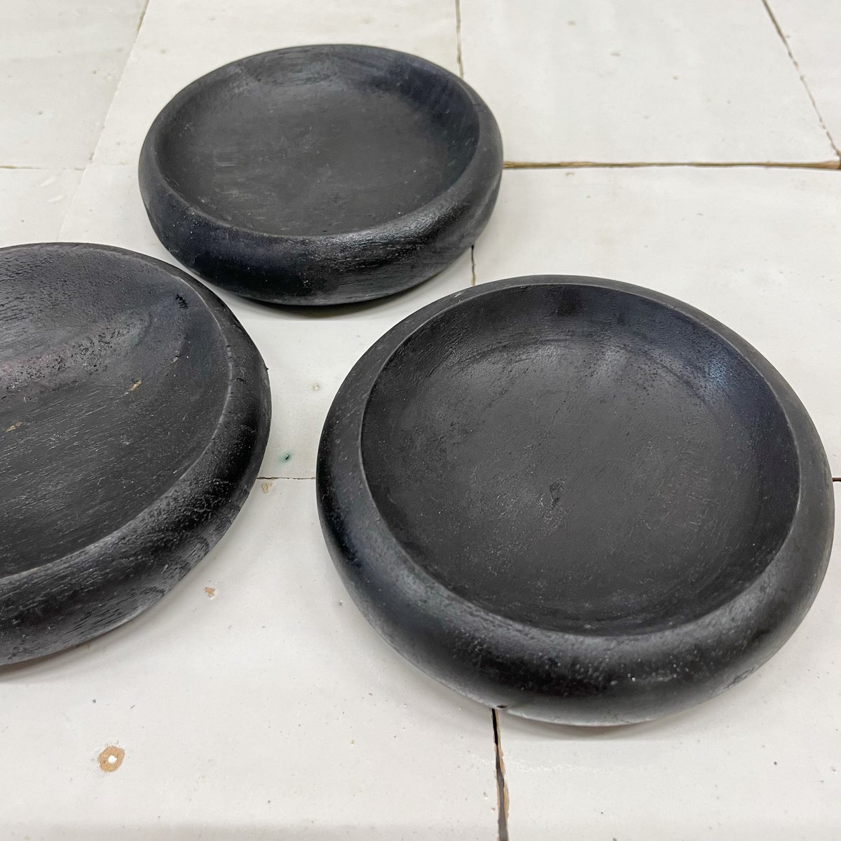 Schaaltje Teak Bali Zwart 9cm
