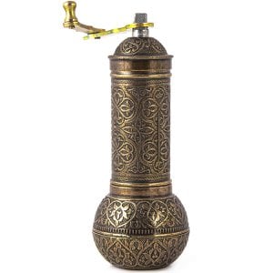 Metal spice mill - bronze - large - 18 x 7cm