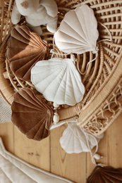 Guirlande Velours "Beige Pearl" avec Coquillages