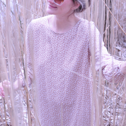 Summer dress %23StyleBabe BEIGE leo print viscose %23StatementFashion "The Message Dress"