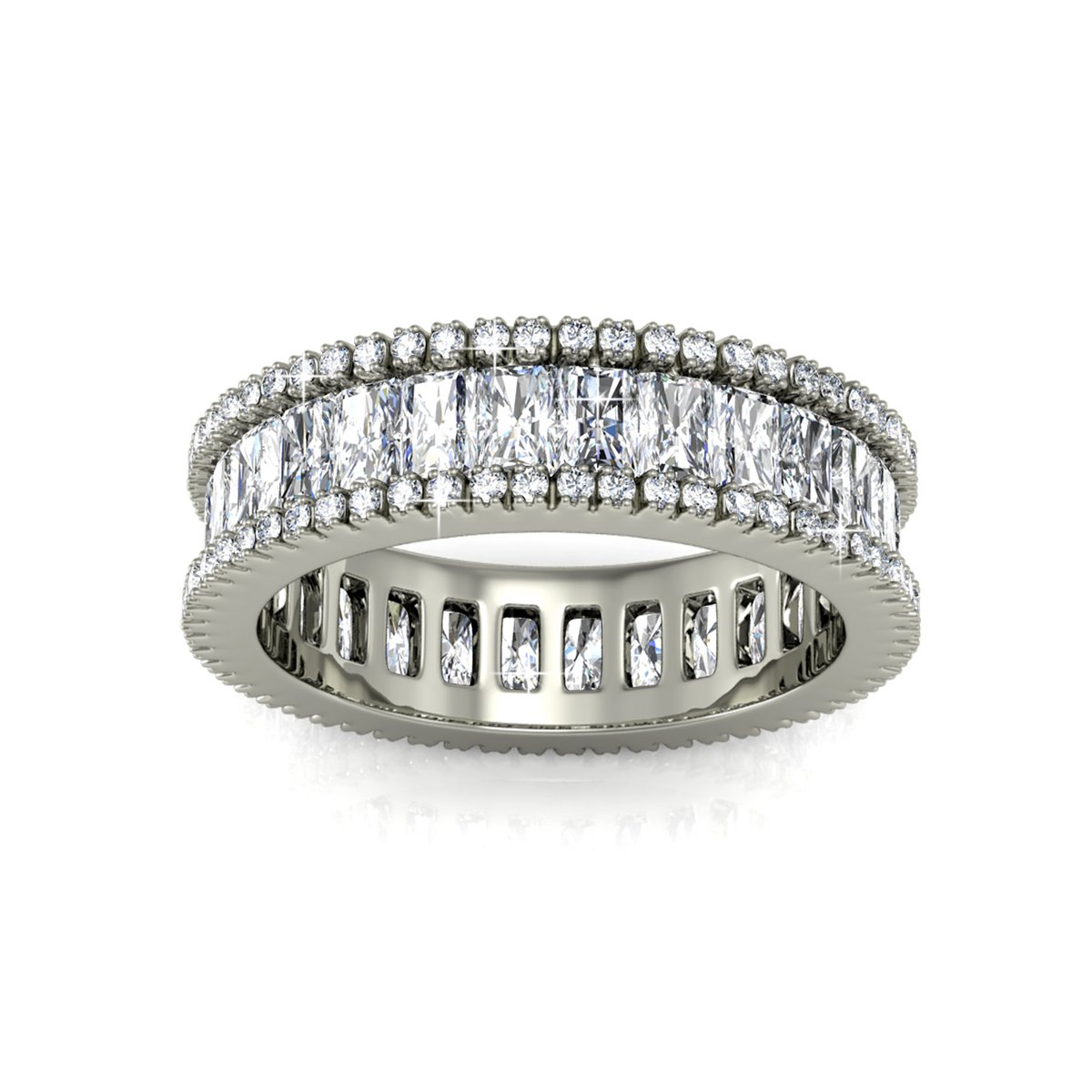Bague Glamour Lock - Argenté et Cristal