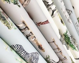 Safari Dieren Kinderbehang - Ivoorkleur