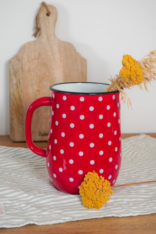 Emalje Jug Polka Dot Red 2,5L Isabelle Rose