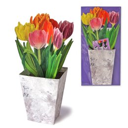 Tarjeta floral 3D Tulipanes